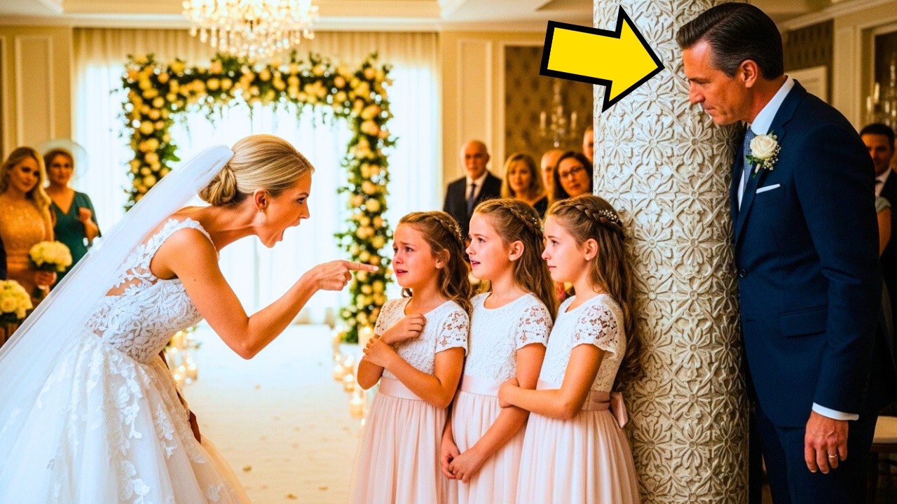 MILIONÁRIO VIÚVO SE ESCONDEU NO DIA DO CASAMENTO PARA TESTAR SUA NOIVA E AS TRIGÊMEAS...ELA PAGOU...