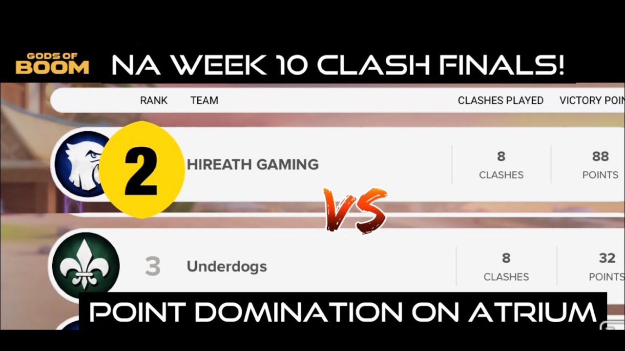 NA clash week 10 finals