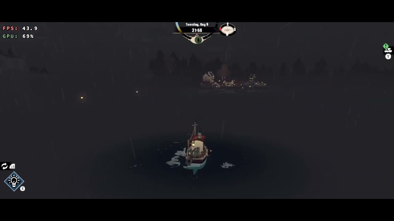 Dredge, unity game, box64droid, 40-60 fps