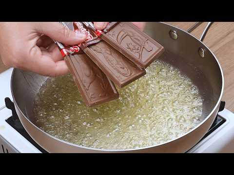Add chocolate to boiling butter and you will be surprised by the result