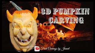 3D Pumpkin Carving: How To Carve A Pumpkin Like A Pro \/ Fruit Carving by Jannet