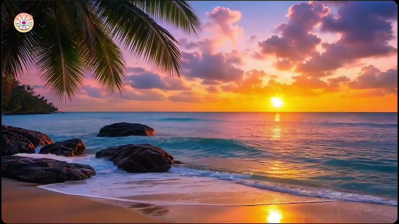 2 HOURS Pink Sunset by the Sea  | Calm Ambient Background Music for Focus, Relaxation & Sleep