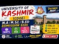 Kashmir University (CDOE) Distance Mode Admissions 2026 | M.A., M.Sc. & B.Ed. |