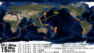 World Earthquakes 2011 Visualization Map