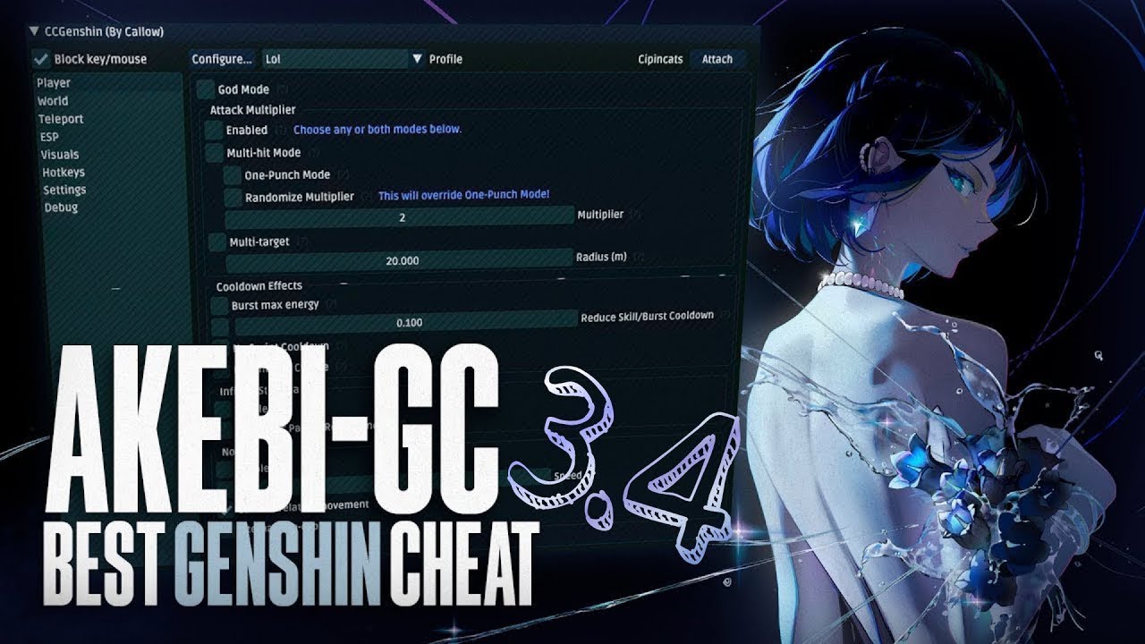 Genshin Impact Hacks Cheats Tutorial No Virus AkebiGC [Acrepi] ver[3.4] YouTube