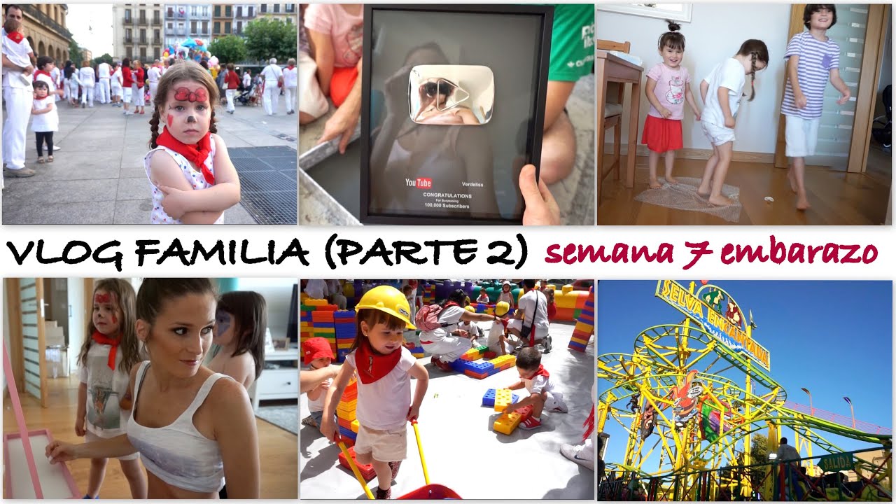 VLOG FAMILIAR (Parte 2) semana 7 embarazo gemelar / San Fermín + Botón de plata youtube doble quince