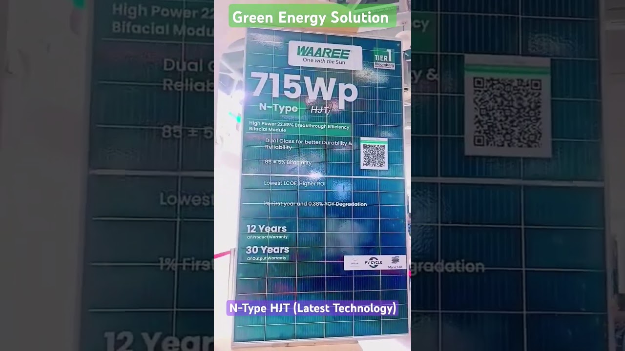 N-Type Topcon HJT Technology Waree Solar Panel 