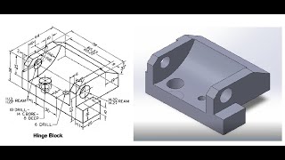 Hinge Block in Solidworks | SolidWorks tutorial | Part Design | Part no. #8
