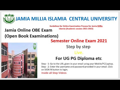 Jamia Millia islamia Semester exam 2020-21 Mock exam किस तरह से होगा live for UG PG diploma student.