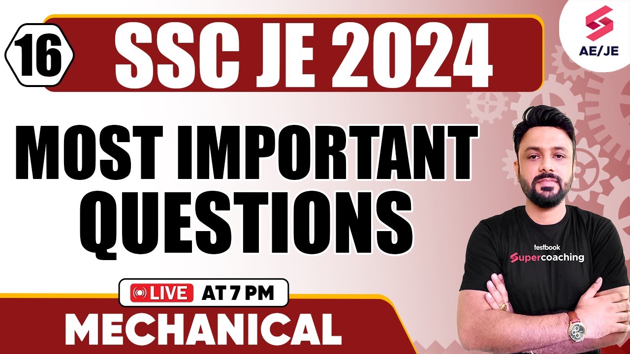 SSC JE 2024 Mechanical Engineering | Most Expected Questions | RRB JE ...
