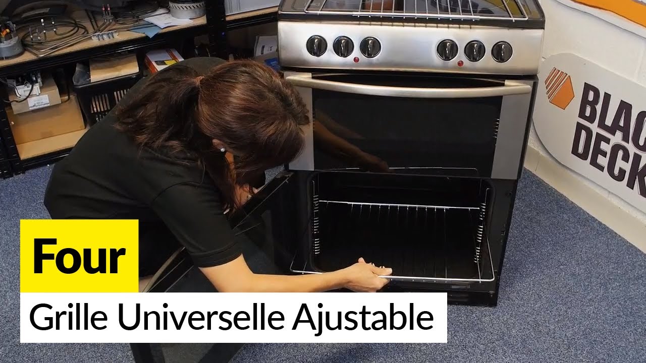 Accessoire Four Universel Grille De Four Universelle ICQN - Réglable De 37,5 à 60 Cm - Acier Inoxydable - Résiste à 600°C Accessoire Four Extensible