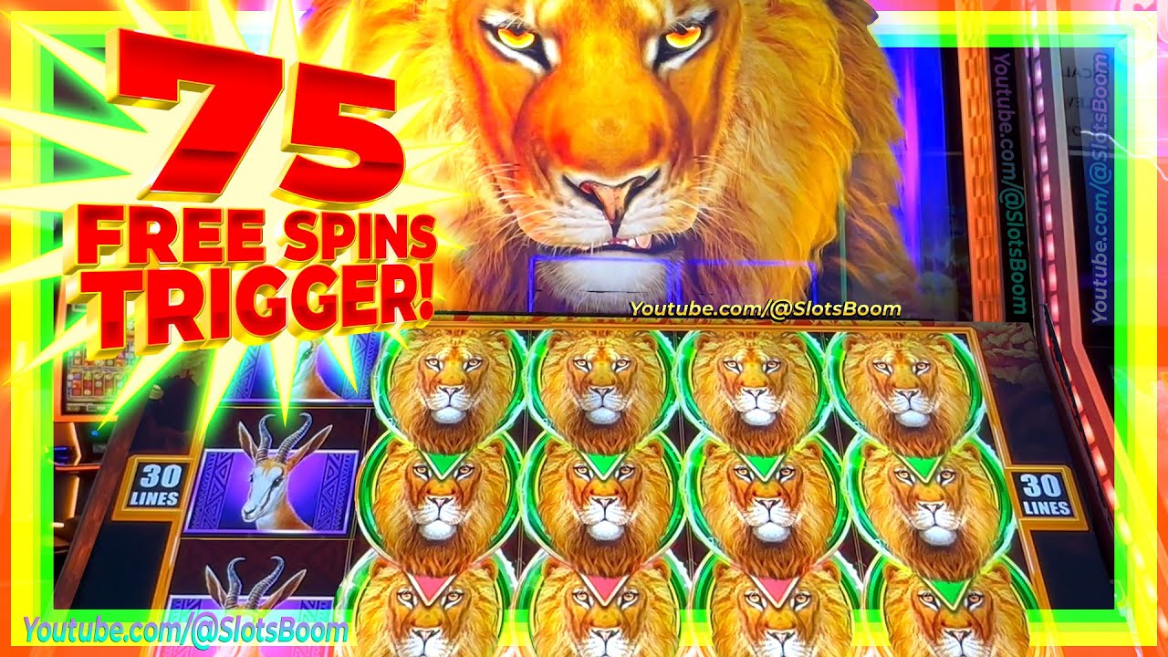 75 GAMES TRIGGER!! LIVE on LION EYES SLOT BONUS! FREE GAMES & RE-TRIGGER - CASINO SLOTS