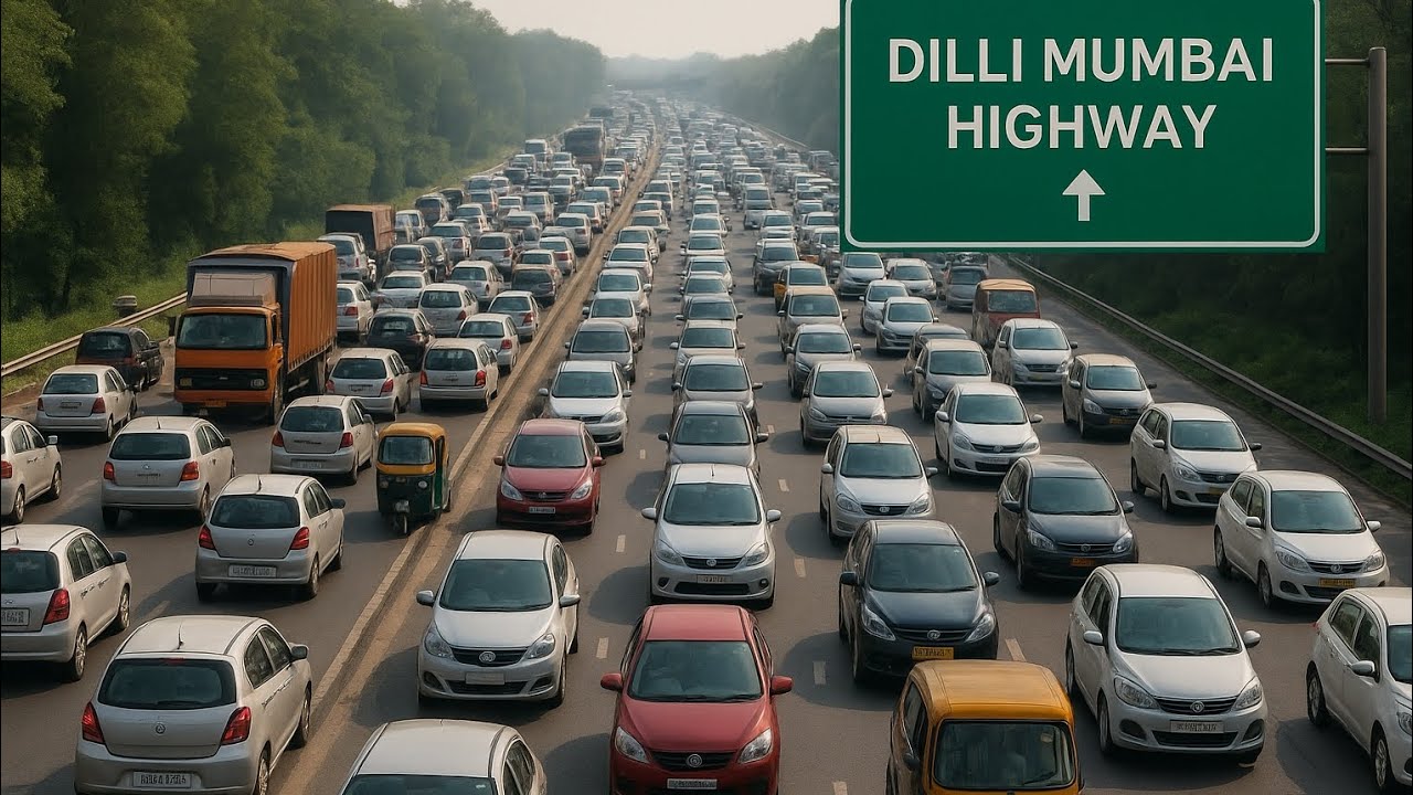 AAJ DILHI MUMBAI HIGHWAY PAR TRAFFIC LAG GAYA || PULIYA ME CREC AANE KI VAJAH SE 8 LINE PAR TRAFFIC