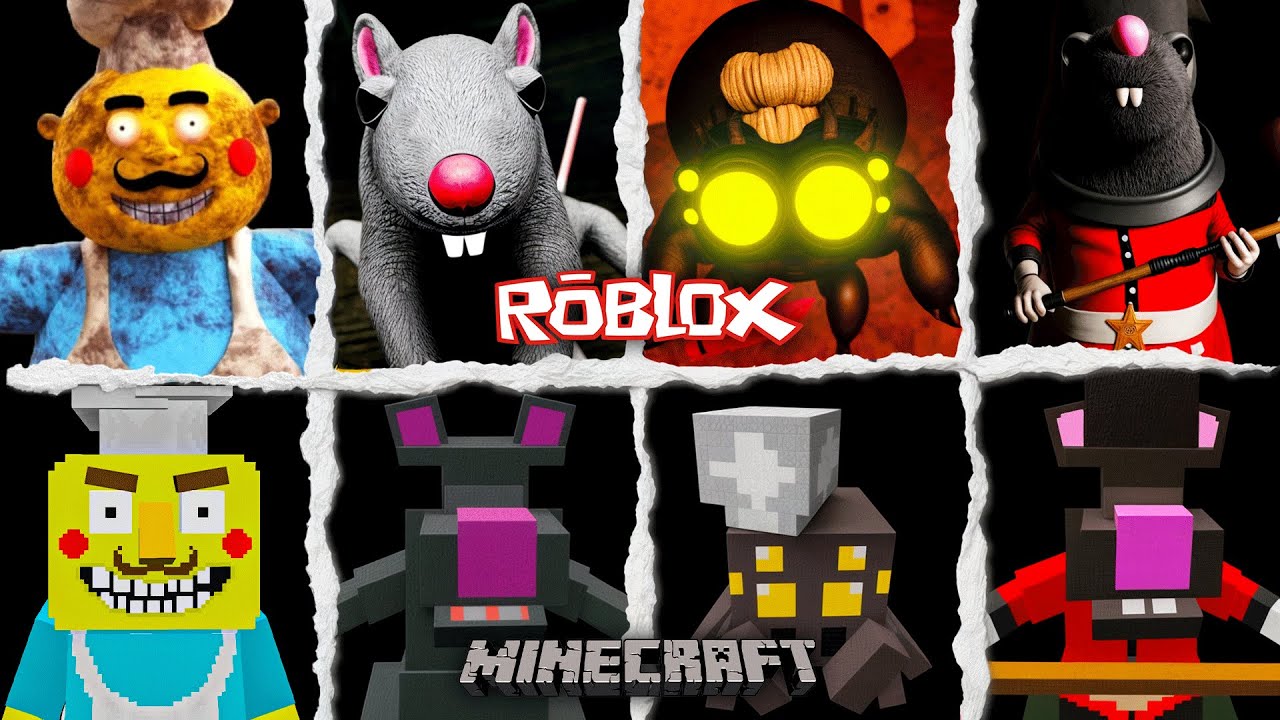 ROBLOX - Mr.Mix ALL JUMPSCARES & CHASES + ALL BOSSES  vs MINECRAFT  Comparison