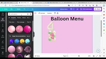 How to make a Balloon Menu on Canva #balloonstylist #balloonmenu #canva #canvatutorial
