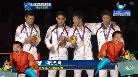[펜싱단체]구본길의 선수의 짜릿한 승리의 장면!