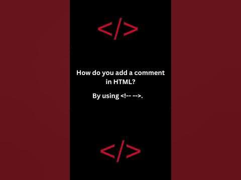 How do you add a comment in HTML | CSS | JAVASCRIPT - YouTube