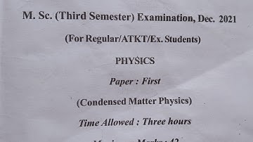 mcbu Msc 3rd sem condessed matter physics exam paper 2021