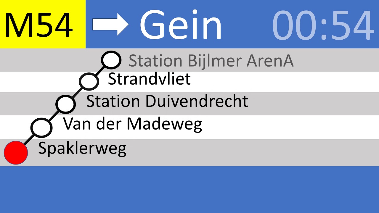 Omroepen Metro 54 Centraal Station - Gein [4K+60 FPS]