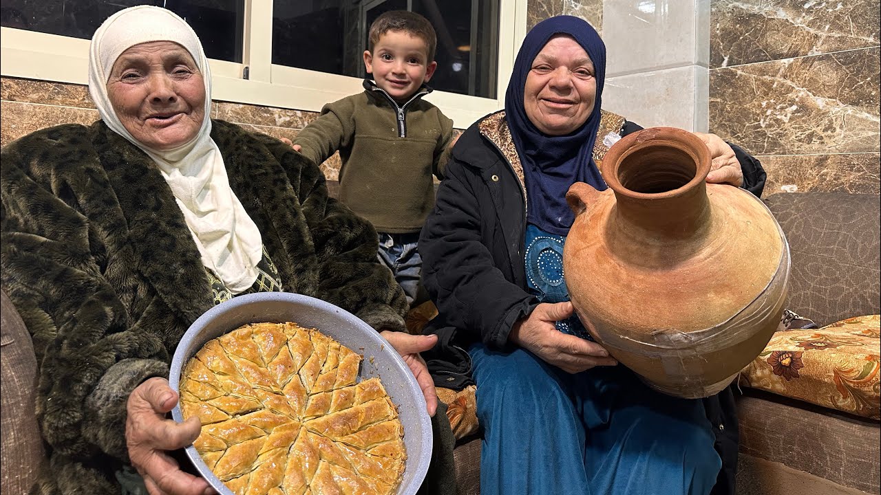 تحضير البقلاوة التركية المقرمشة  بأجواء الربيع الساحرة بأيادي الأمهات الغاليات ❤️❤️❤️❤️