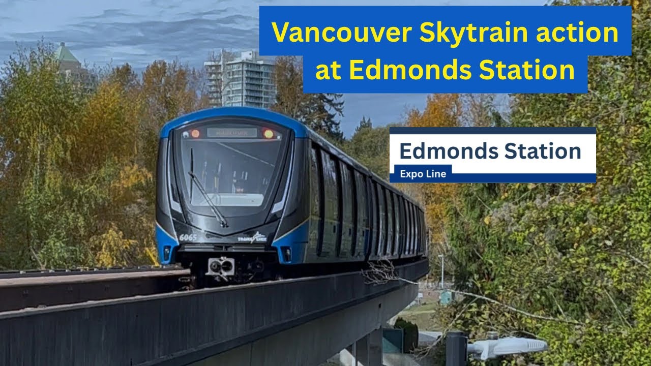 Vancouver Skytrain action at Edmonds Station - YouTube