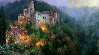 When the Rain Falls on Ancient Stone and You Finally Rest | Oil Painting & Relaxing Classical Music