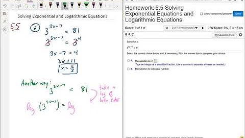 Solving Exponential and Logarithmic Equations Homework Problems (Part 1 of 4)