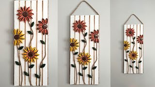Cardboard Crafts for Home Decor - Best Wall Hanging Crafts Idea from cardboard and glass bottle caps