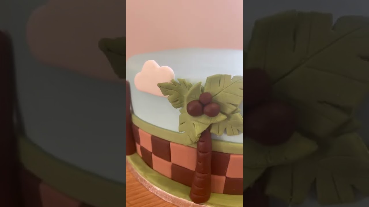 How to make fondant palm tree cake topper 