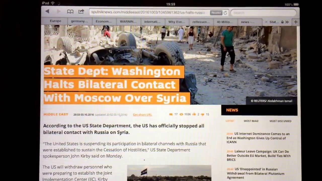 palestinians killed US Halts All Bilateral Communications With Russia Over Syria