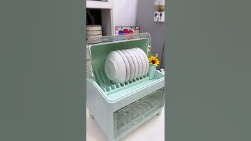 Kệ nhựa úp chén bát có nắp đậy trong suốt