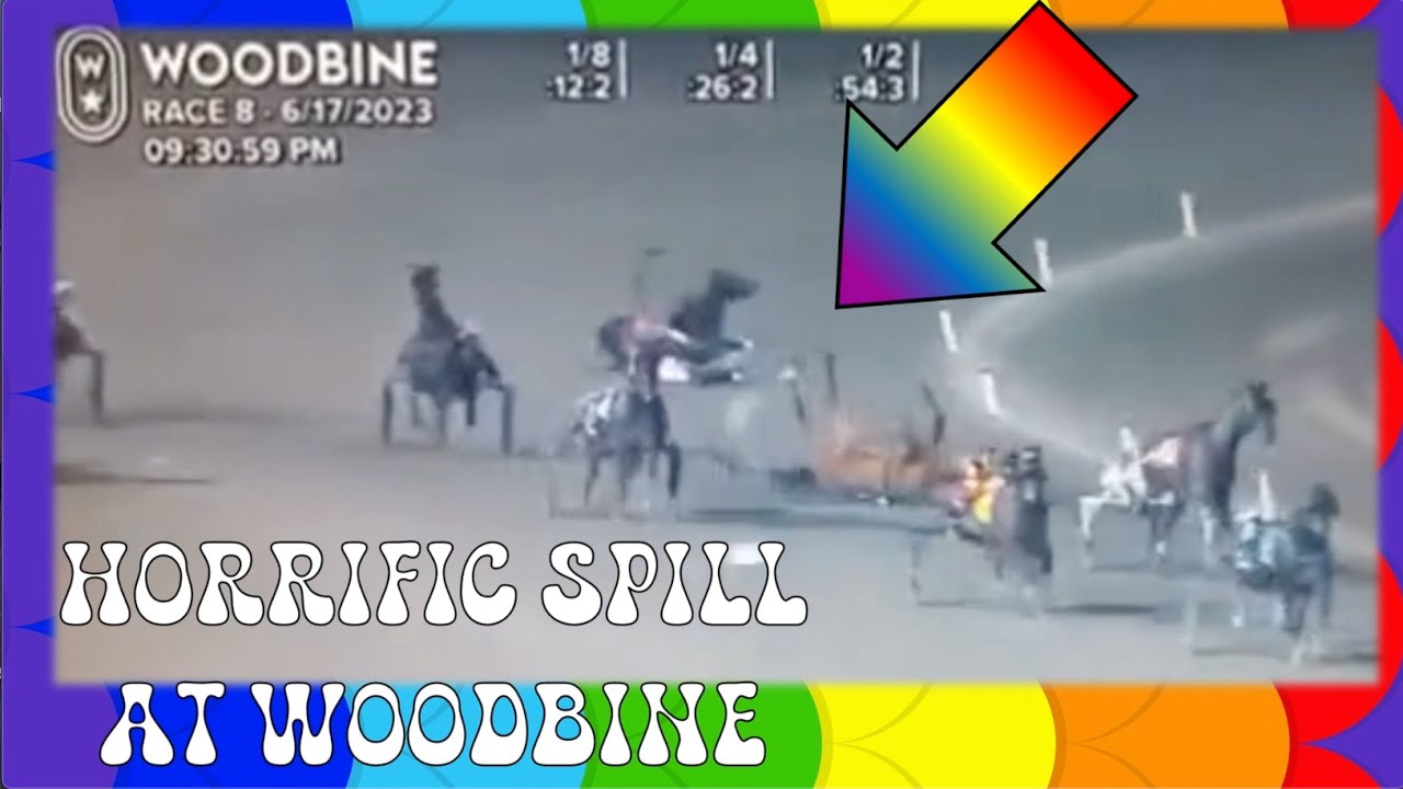 SCARY HARNESS CRASH, WOODBINE 6.17.23 WoodbineEntertainmentGroup