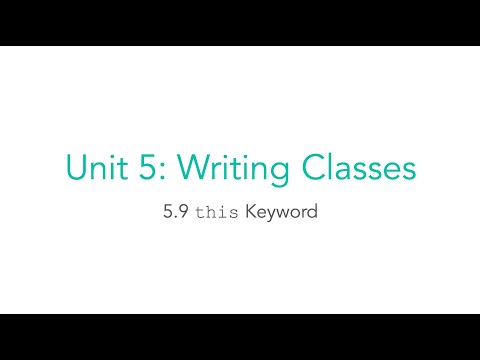 AP CSA 5.9 this Keyword