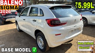 New Maruti Baleno Base Model Baleno Sigma 2026 Price Onroad Mileage Features