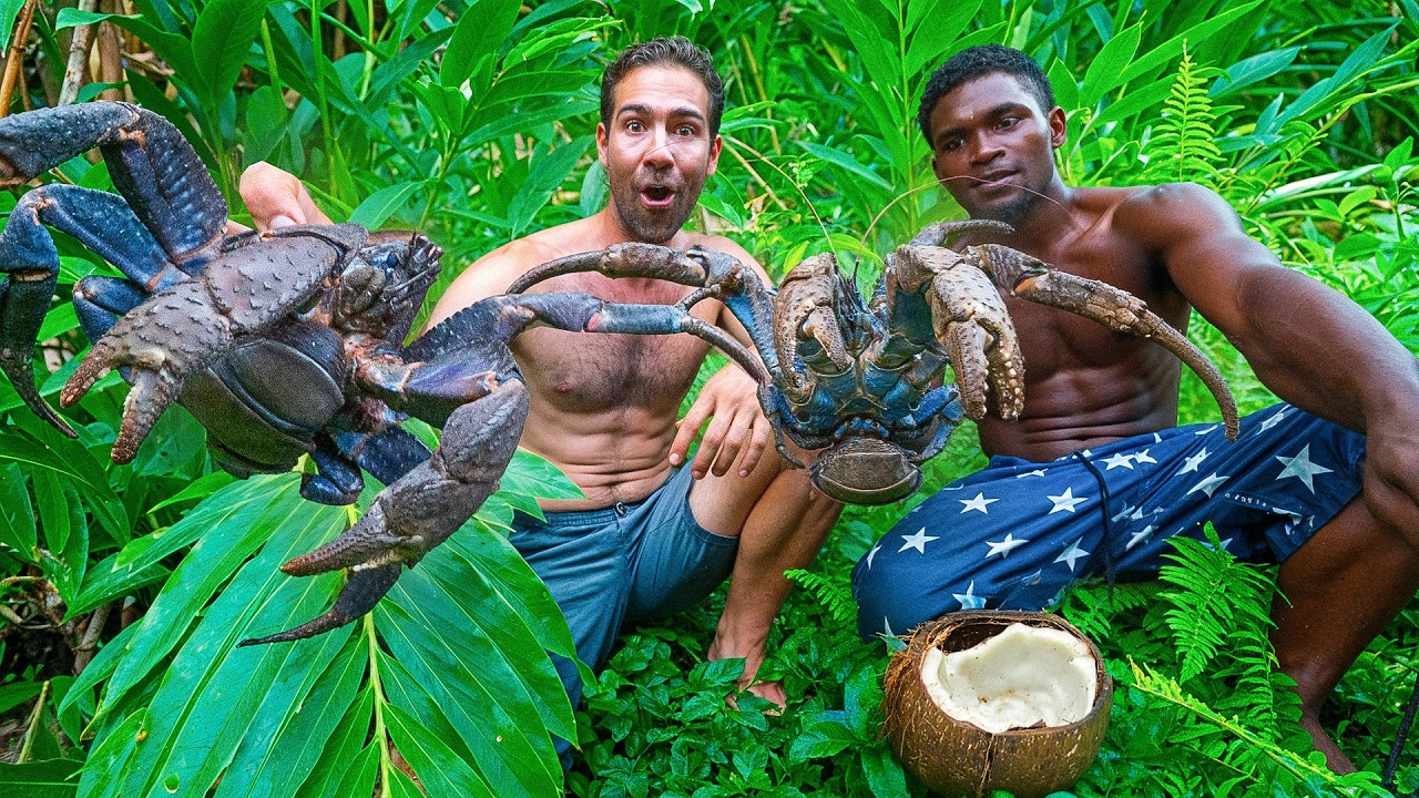 GIANT CRAB HUNTING & Spearfishing to feed whole village