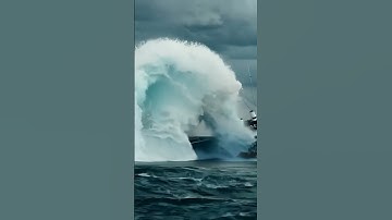 This Ship Escape the Massive Wave Chasing It？ #scaryocean #ocean  #tidalwave