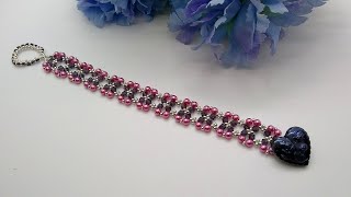 Right Angle Weave Bracelet Tutorial - Potomac Beads Treasure Edition "Mother May I" #potomacbeads