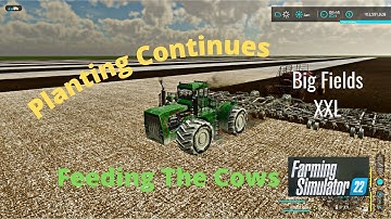 FS22 Big Fields XXL Planting 880ac Canola Using Courseplay & Feeding Cows