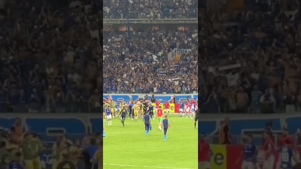 Confusão ao fim do jogo Cruzeiro X Boca Juniors no Mineirão.