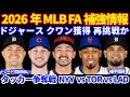 2026年MLB FA補強情報‼️ ドジャース クワンのトレード獲得再挑戦か⁉️ 高額クローザー獲得狙う💰タッカー争奪戦はヤンキースVSブルージェイズVSドジャース💰 ロハス&キケは再契約すべき