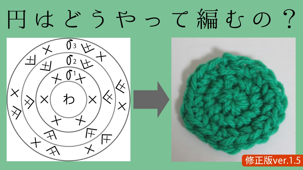円編み Circle Crochet どう編むの かぎ編みでまるく編む方法 Youtube
