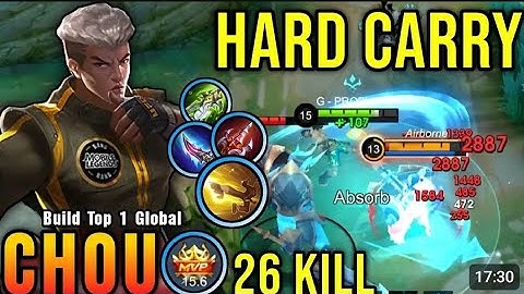 26 Kills!! Chou New Offlane Build Insane Damage (PLEASE TRY) - Build Top 1 Global Chou ~ MLBB