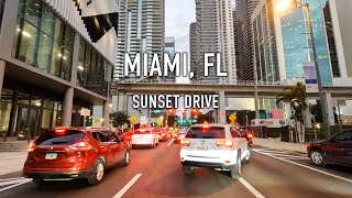 Miami Sunset Drive in 4K