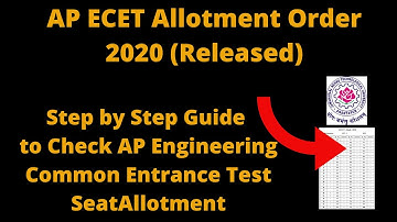 AP ECET Allotment Order 2020 (Available) - Check AP Engineering Common Entrance Test Seat Allotment