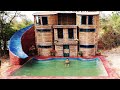 How To Build Three Floor House, Slide Pool and Swimming pool In Forest