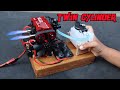 Assembling  starting the twin cylinder nitro engine
