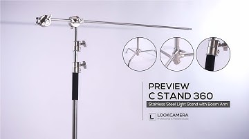 C STAND 360 Stainless Steel Light Stand wiht Boom Arm