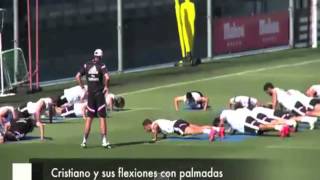 Cristiano Ronaldo does pushups to Pony