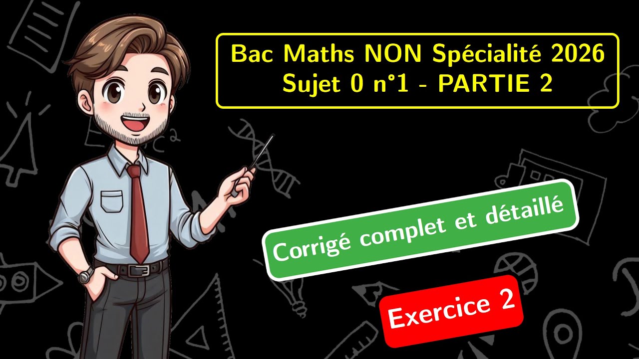 🎓 Bac de maths de premiere 2026 📝 Sujet 0 n°1 -  Non spécialité - Partie 2 - Exercice 2