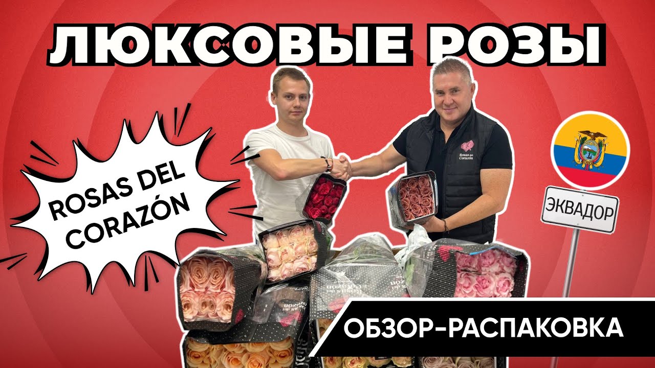 ОБЗОР-РАСПАКОВКА: микс роз премиум качества из Эквадора